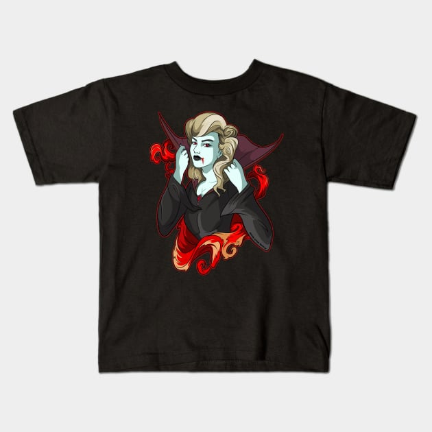 Zombie Girl Vampire Kids T-Shirt by Trendy Black Sheep